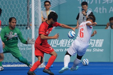 Chinese team triumphs in 4th Asian Para Games men's blind football final