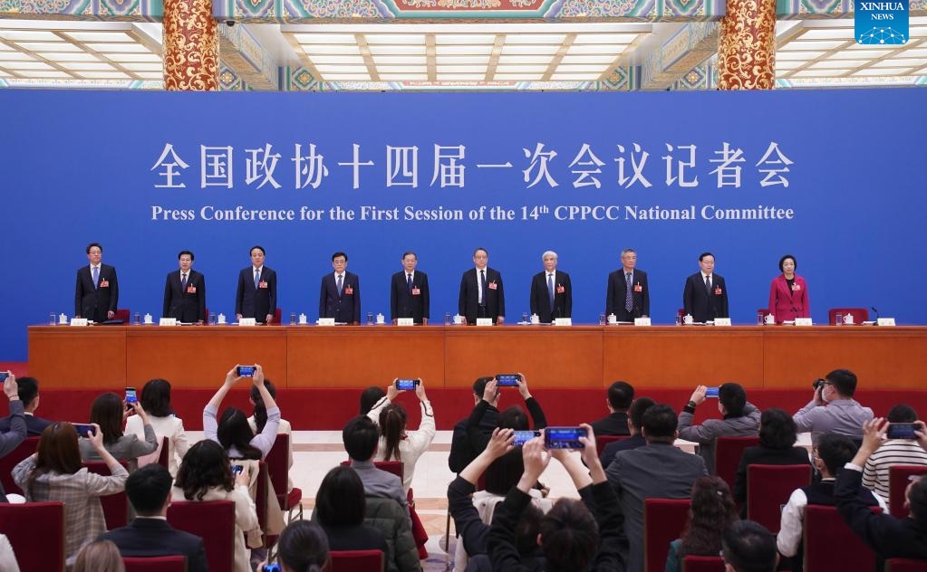 Press conference held during 1st session of 14th CPPCC National Committee