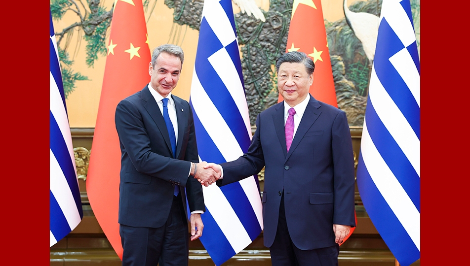 Xi meets Greek prime minister