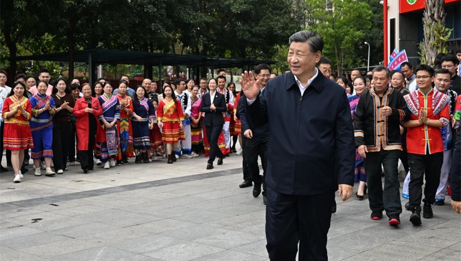 Xi inspects Nanning in south China's Guangxi