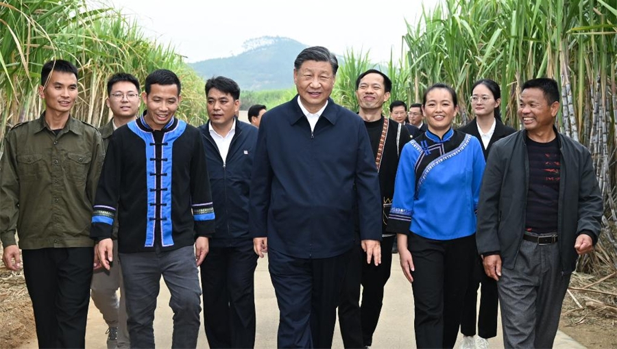 Xi inspects city of Laibin in south China's Guangxi