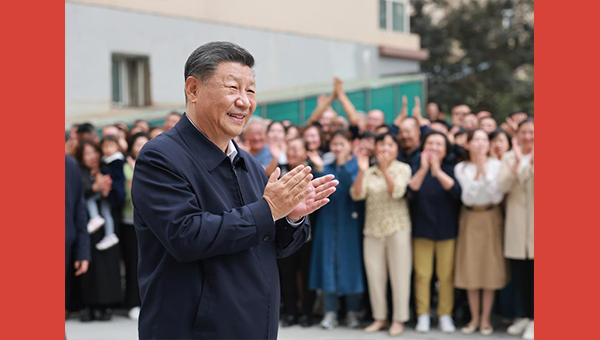 Xi inspects Lanzhou in NW China's Gansu Province