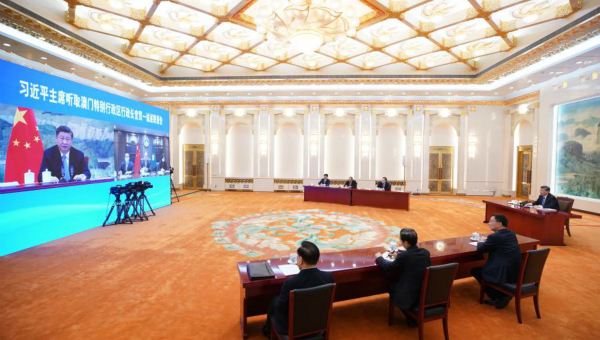 Xi hears work report from Macao SAR chief executive