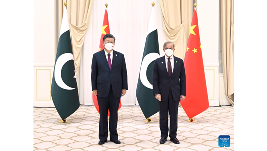 Xi meets Pakistani PM Muhammad Shehbaz Sharif