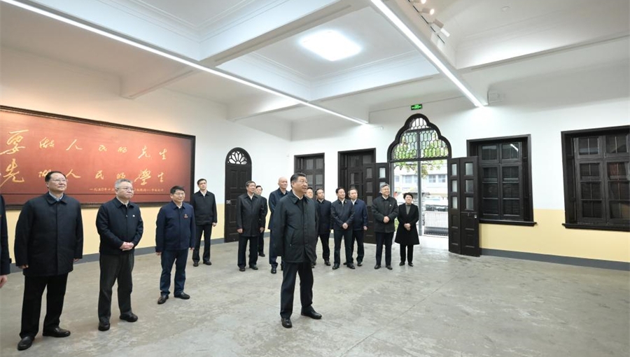 Xi inspects Changsha in central China's Hunan Province