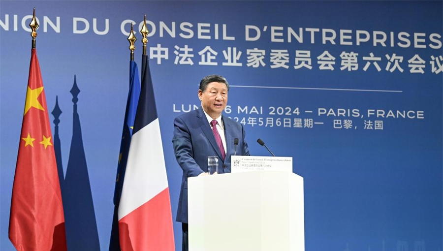 Xi attends closing ceremony of the sixth meeting of China-France Business Council with Macron