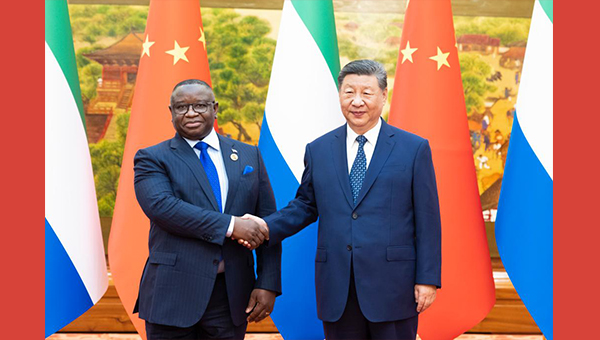 Xi meets Sierra Leonean president