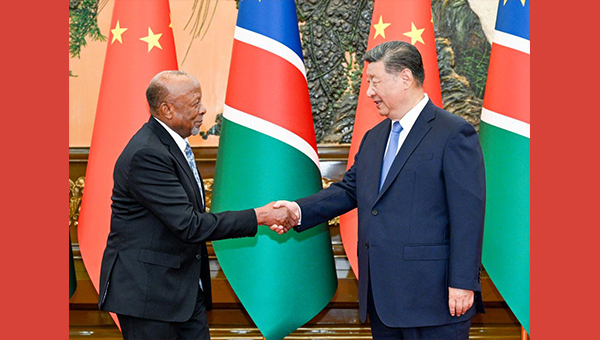 Xi meets Namibian president