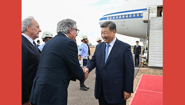 Xi arrives in Brasilia for state visit to Brazil