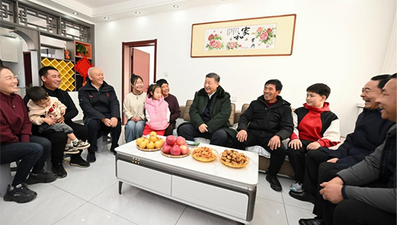 Xi sits down with family in flood-affected village ahead of Spring Festival