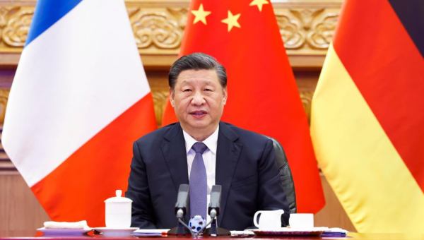 Xi holds virtual summit with leaders of France, Germany