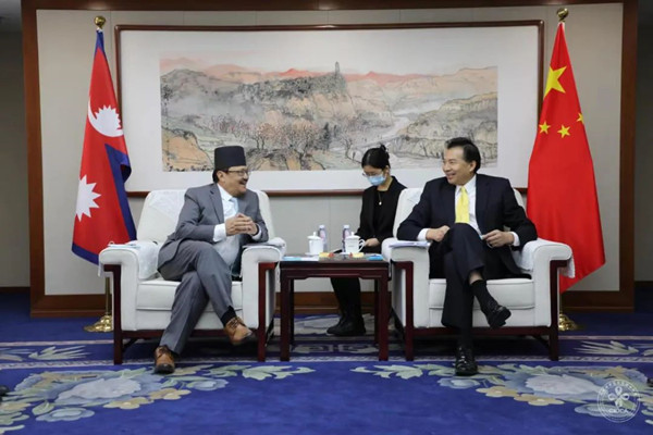Luo Zhaohui Meets New Nepali Ambassador To China