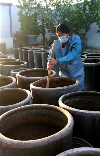 1682501241939007457.jpg 吕桂琳正在搅拌发酵.jpg