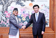 Wang Huning meets with chairman of National Assembly of Nepal