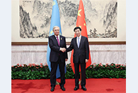 Wang Huning meets Kazakh president