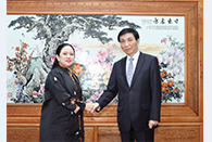Wang Huning meets speaker of Indonesia's House of Representatives