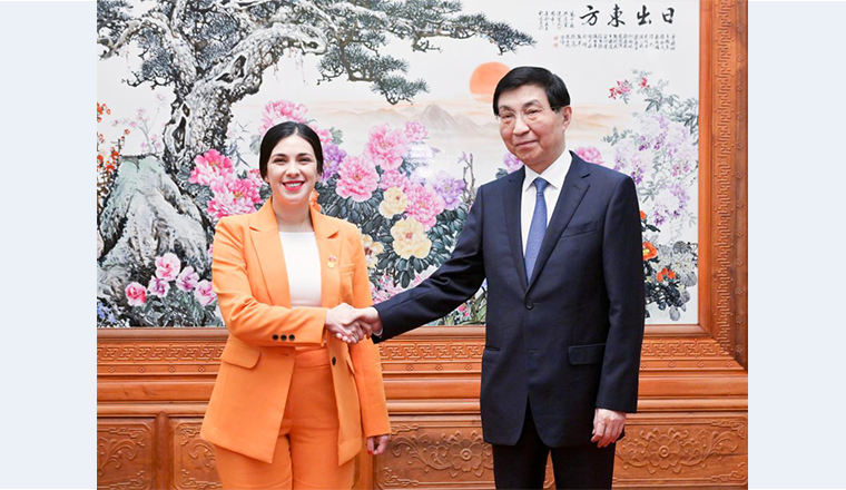 Wang Huning meets speaker of Chilean Chamber of Deputies