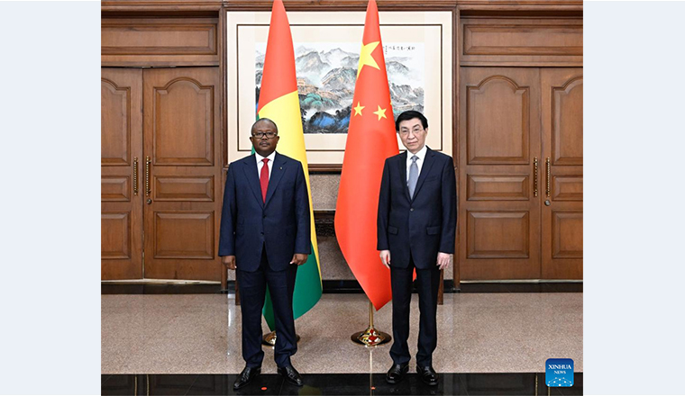 Wang Huning meets Guinea-Bissau president