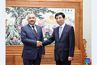 Wang Huning meets Kyrgyz parliament speaker