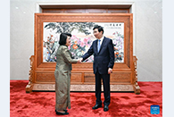 Wang Huning meets Cambodia's National Assembly president