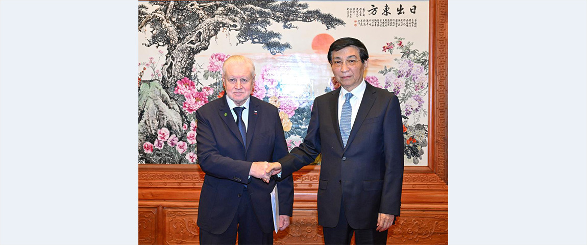 Wang Huning meets delegation of A Just Russia party