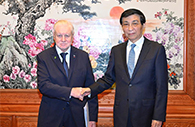 Wang Huning meets delegation of A Just Russia party