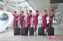 Chongqing bullet train stewardesses in new uniforms