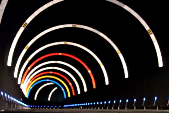Chongqing's 'rainbow tunnel' pleases drivers' eyes