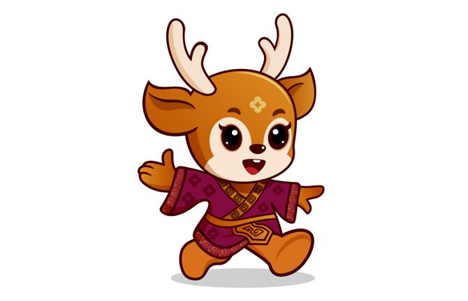 City mascot - a happy deer