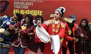 Foreigners take part in event greeting Spring Festival in Qingtian