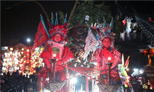 Ancient town activated by festive parade