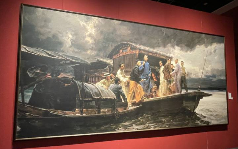 Fine art exhibition celebrates CPC centenary in Hangzhou