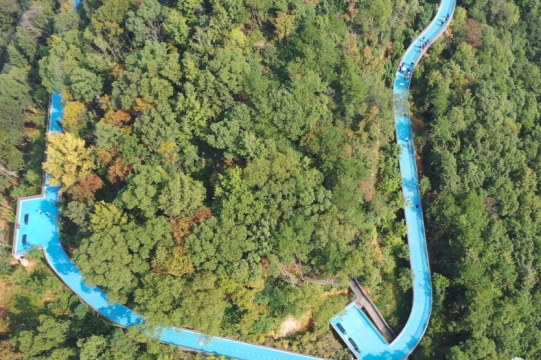 Taizhou's aerial greenway draws nature enthusiasts