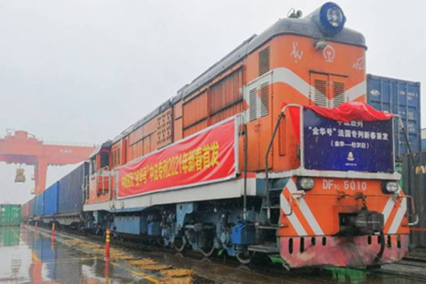 China-Europe freight trains from China's Zhejiang more than triple in Q1