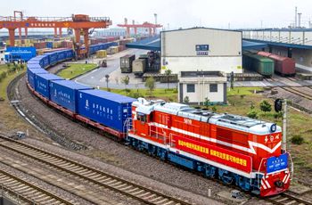 Jinhua regular China-Russia freight train departs for Moscow