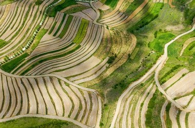 Reclaimed farmland in Tianshui, China's Gansu