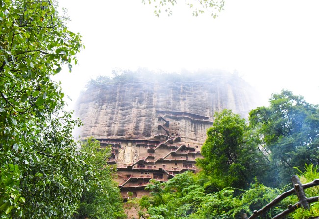 Vibrant natural scenery at Maiji Mountain in Gansu