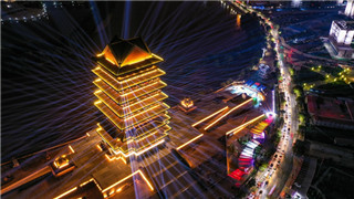 Yellow River Tower lights up Lanzhou