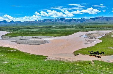 Meandering beauty of the upper Heihe River