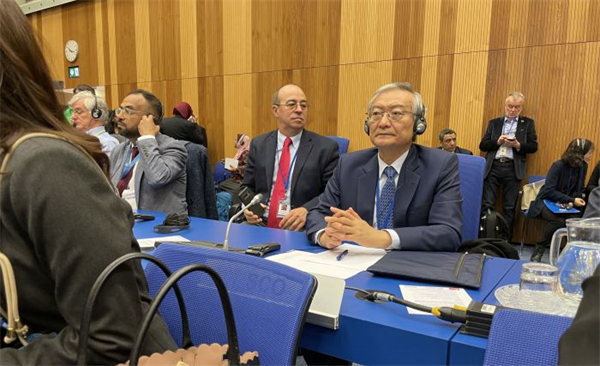 SCO Secretary-General Zhang Ming attends the 66th session of the UN Commission on Narcotic Drugs in Vienna1.jpg