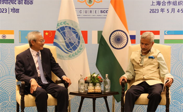 SCO Secretary-General Zhang Ming’s meeting with Minister of External Affairs of the Republic of India Subrahmanyam Jaishankar.jpg