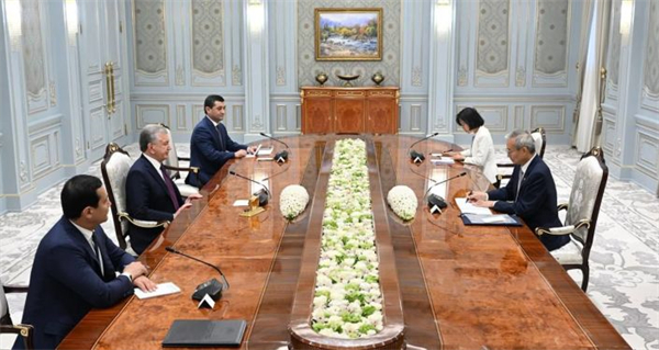 SCO Secretary-General meets with President of Uzbekistan Shavkat Mirziyoyev2.jpg