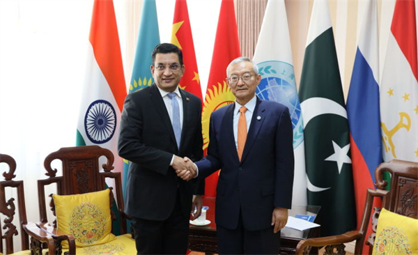 SCO Secretary-General Zhang Ming meets with Foreign Minister of Sri Lanka Mohamed Ali Sabry