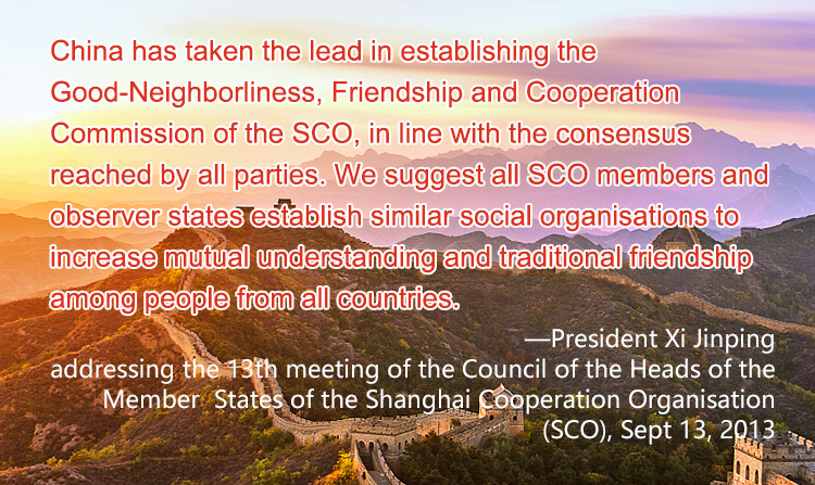 President Xi Jinping addressing the 13th meeting of the Council of the Heads of the Member States of the Shanghai Cooperation Organization (SCO)
