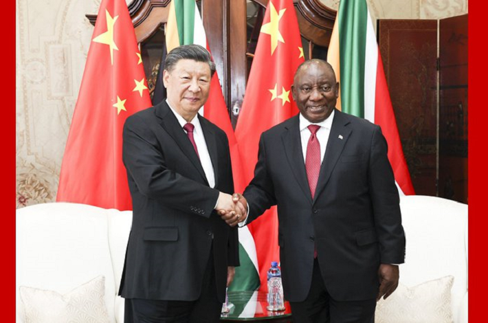 Xi calls on China, S. Africa to strengthen four partnerships in golden era