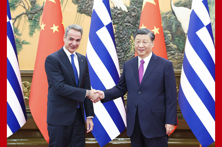 Xi meets Greek prime minister