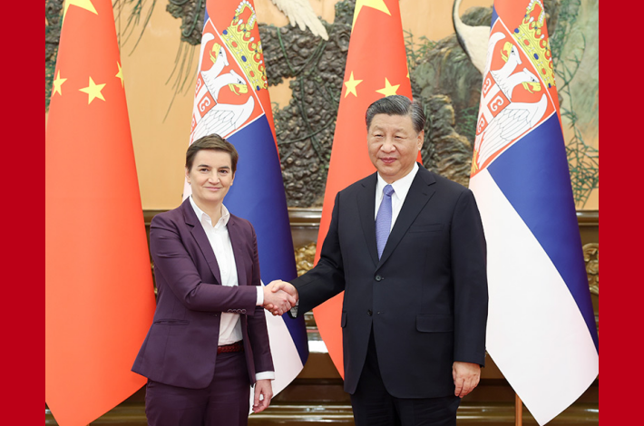 Xi meets Serbian prime minister