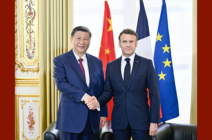 China, France should uphold independence, jointly fend off 'new Cold War' or bloc confrontation: Xi