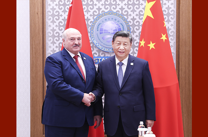 Xi says China-Belarus relations to develop healthily, with great strides