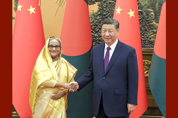 Xi meets Bangladeshi PM, bilateral ties elevated